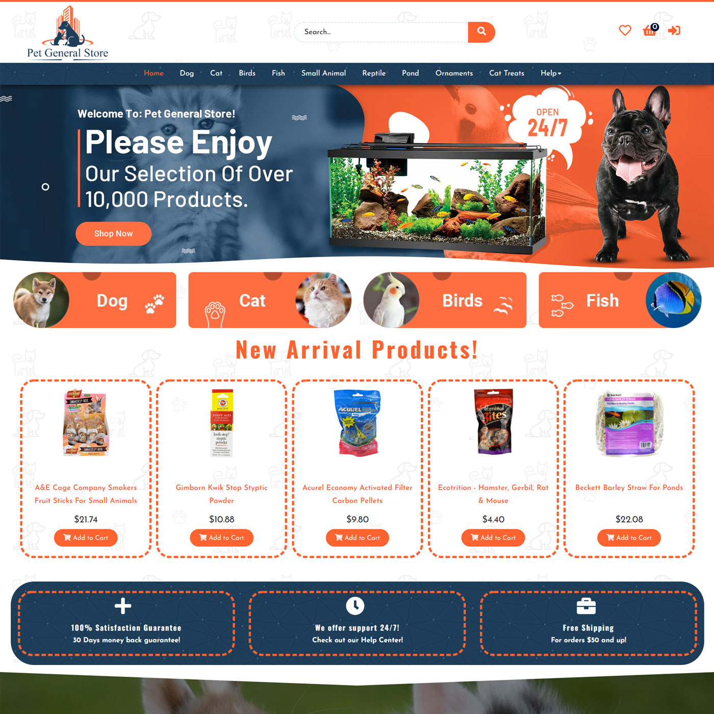 Pet General Store Ecommerce Website for Sale - Ready-Made Pet Store Business